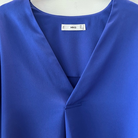 MNG  Long Sleeves | Dark Royal Blue Blouse (size S) - Picture 4 of 8